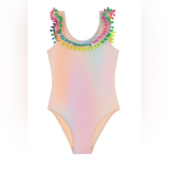 PilyQ Golden Hour Pom Pom One Piece. - Picture 1 of 2